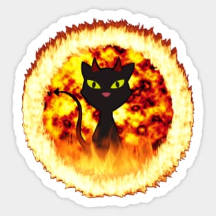 Hottie Kitty The Fluffy Devilish Black Cat From Hell Sticker